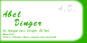 abel dinger business card